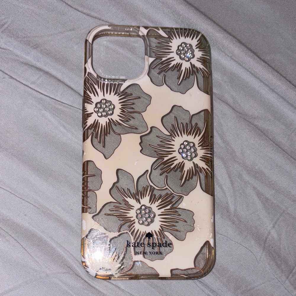kate spade Floral iPhone 13 Case - Cream and Brown